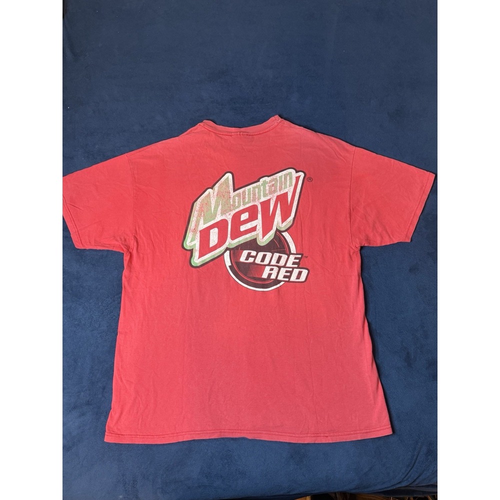 Vtg Mountain Dew Code Red T Shirt Sz XL Red Hanes Heavyweight “Midnight Madness”